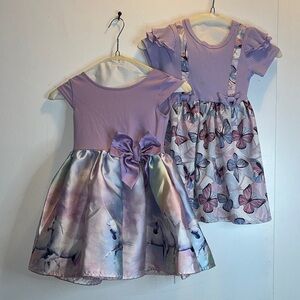 4T•TWO (2) Purple & Multicolor Kids Dress